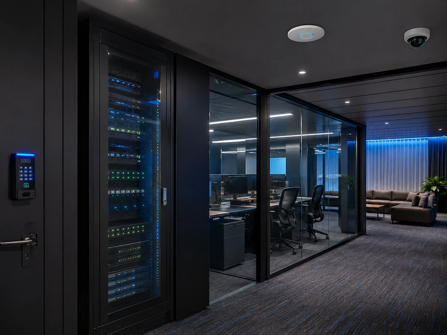 Professional IT infrastructure installed in a modern business environment